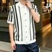 British Style Slim Fit Youth POLO Shirt Striped Short Sleeved Summer Ice Silk Knit Casual Turn down Collar T-Shirt_viptrois.com