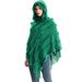 Unisex Women's solid color hooded sweater knitted pullover cape cape_viptrois.com