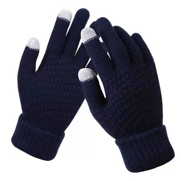 Autumn and winter gloves pineapple gloves cycling warm plus velvet touch screen students windproof warm cold Korean style knitted gloves_viptrois.com