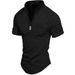 Men's Clothing Casual Short Sleeved Shirt Zipper Pleated Shirt_viptrois.com