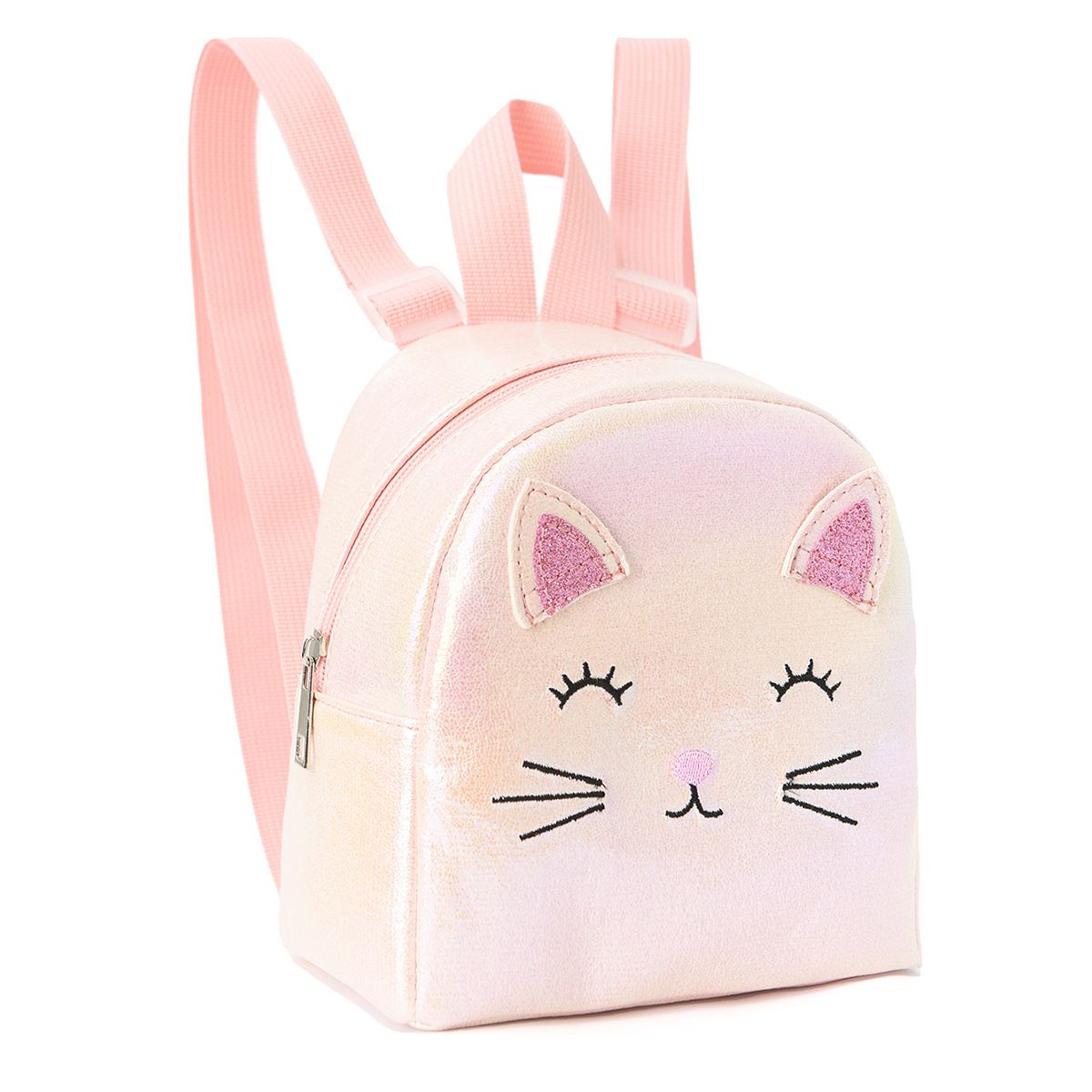 Children Girls Mini Cute Cat Embroidery Backpack Classic Backpack Suitable For Little Girls Kindergarten Primary School Students Daily_viptrois.com