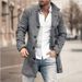 Loom Loom European And American Foreign Trade Cross-Border Autumn Winter New Men's Woolen Stand Collar Mid-Length Pocket Casual_viptrois.com