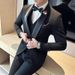 Elegant Men's Tuxedo Suit Set - Slim Fit Black Groom Wedding Tuxedo With Shawl Lapel For Groomsmen & Formal Events_viptrois.com