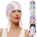 Men's Hats Headscarf Simulation Silk Satin Sleeping Cap Home Triangular Elastic Hat Ladies Elastic Satin Solid Color Home_viptrois.com