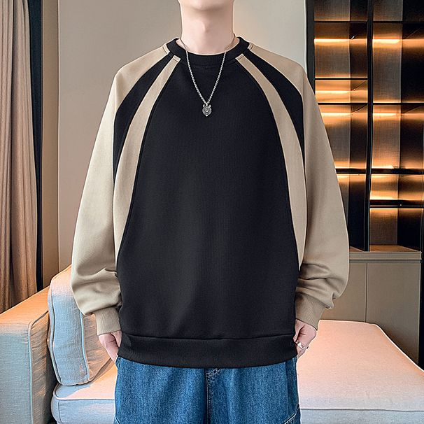 Men's Heavyweight Streetwear Hoodie – Korean-Inspired Crewneck Sweatshirt (M-3XL, Breathable Polyester, Anti-Pilling, Distressed Print)_viptrois.com