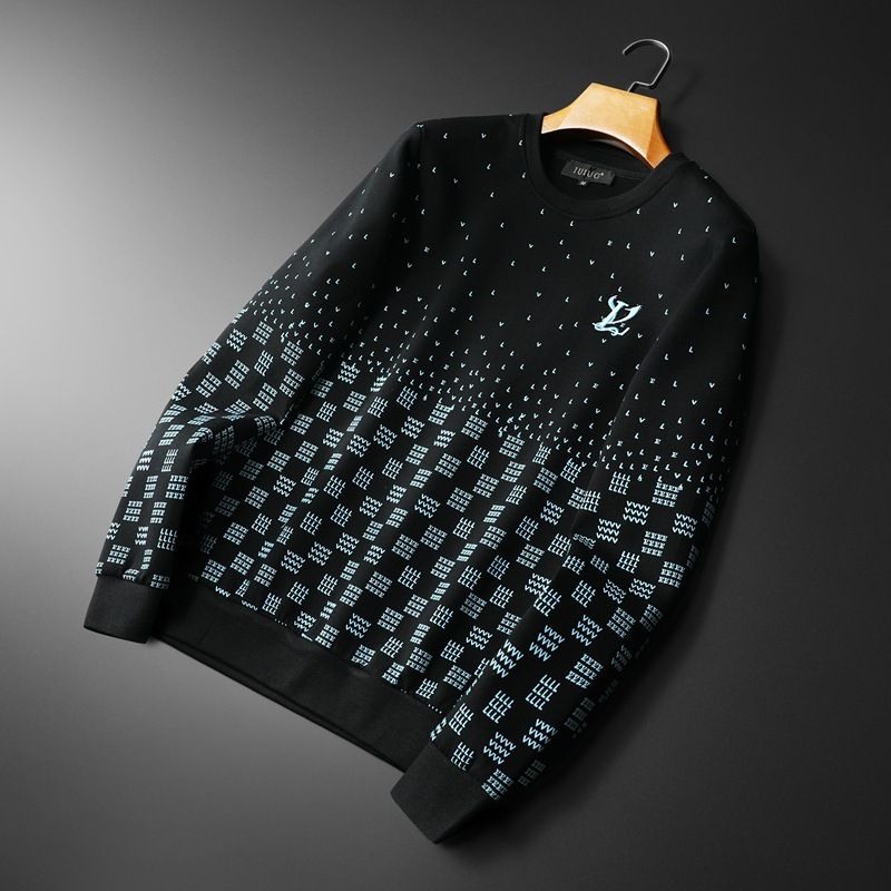 Men's Clothing Autumn And Winter Round Neck Sweater New Product Personality Letter Embroidery Casual All-match Trend Tops_viptrois.com