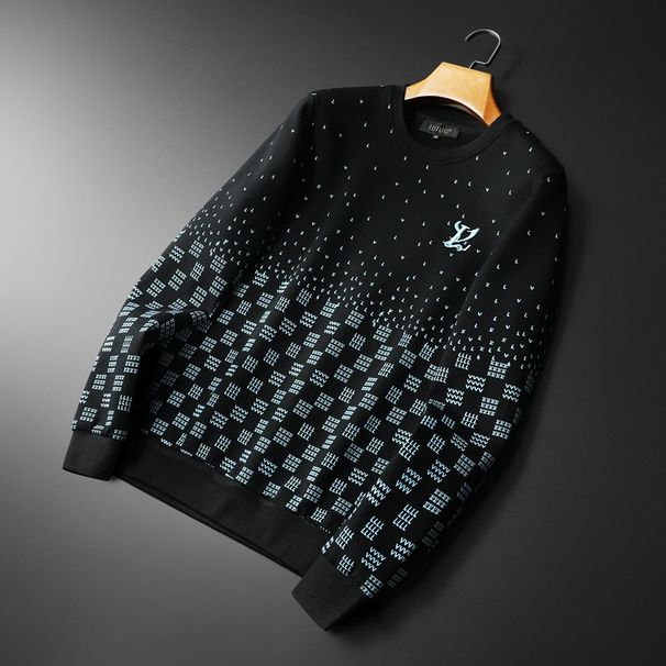 Men's Clothing Autumn And Winter Round Neck Sweater New Product Personality Letter Embroidery Casual All-match Trend Tops_viptrois.com