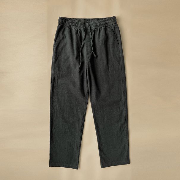 Men's Clothing Linen Pants Men's Summer Thin Loose Straight Pants Drape Cotton And Linen Trousers Men's Casual Pants_viptrois.com