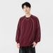 American High Street Deconstruction Reflective Strip Round Neck Hoodie Men's Spring And Autumn Trendy Brand Suede Loose_viptrois.com