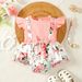 Kids’ Clothing INS Hot Selling Children's Clothing Hot Selling Baby Girl Ribbed Cotton Top And Printed Triangle Jumpsuit_viptrois.com