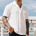 Summer New Hollow Out Shirt Men's Casual Top_viptrois.com