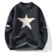 Dropshipping Autumn Winter New Knitted Round Neck Men's Sweer Warm Unisex Casual Fit Couple Five-Pointed Star Thick_viptrois.com