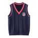 "Unisex Cable-Knit Cotton Vest For Kids - Korean Style School Uniform Sweater (100-180cm, 5 Colors)"_viptrois.com