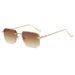 Men's Sunglasses Internet Celebrity Same Style Frameless Trimmed Sunglasses Fashionable Gradient Contrast Polygonal Sunglasses Ins_viptrois.com