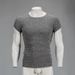 Summer Sports And Fitness Short Sleeved Casual Slim Fit Knitted Sweater, Tight Fitting, Super Elastic, Breathable_viptrois.com