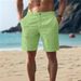 Men's Cotton Linen Breathable Casual Shorts Solid Color Button Beach Outdoor Straight Leg Summer Everyday_viptrois.com