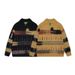 2026 New Environmentally Friendly Fabric Street Retro Color Color Matching Lapel Sweater Men's And Women's Autumn And Winter Trend Personality Loose L_viptrois.com