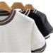 Men's Lightweight Striped Viscose T-Shirt – Breathable Short-Sleeve Knit Top For Summer_viptrois.com