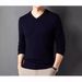 1 Hengyuanxiang Wool Sweater Men, Spring Autumn, V-Neck Sweater, High Elasticity Breathable For Middle-Aged And Young_viptrois.com