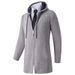 Men's Hooded Fleece-Lined Long Coat Sweater - Slim Fit Knit Cardigan For Autumn & Winter (Dark Gray, Light Gray, Blue, Black)_viptrois.com