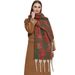 Unisex Shawl loop yarn coarse fringe jacquard large leopard print scarf_viptrois.com