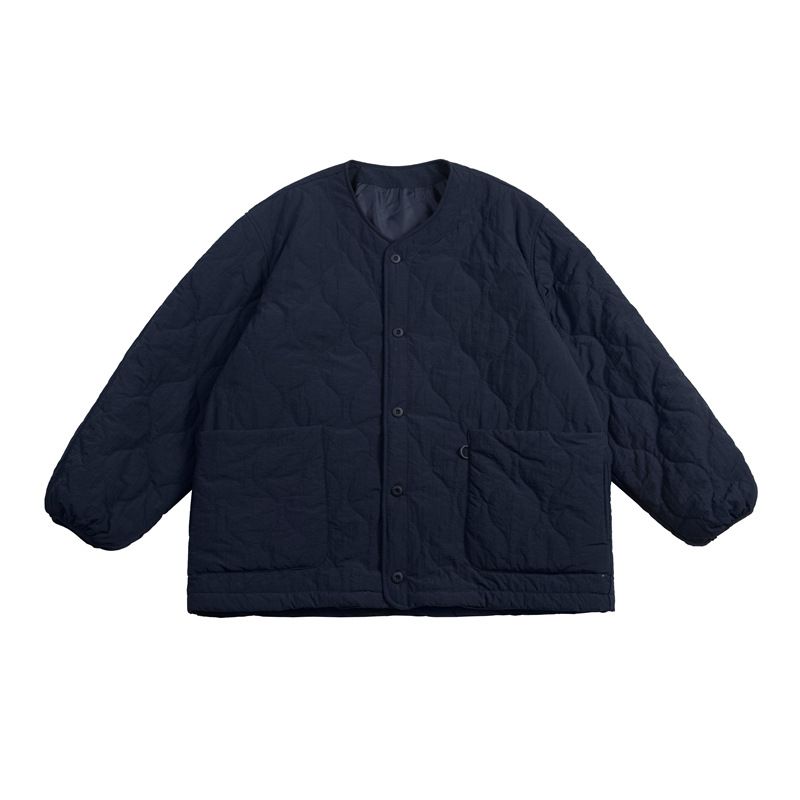 Nanxia Disguise 2022 Winter New Solid Color Gourd Quilted Collarless Jacket Trendy Loose Men's Cotton Coat_viptrois.com
