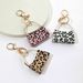 Bag Charms Leopard Print Small Curved Bag Keychain Pendant PU Leather Coin Purse Keychain Cross Border Car Bag Pendant Accessories_viptrois.com