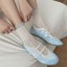 Boneless Socks Women's Korean Version Ins Color Matching Mid Tube Socks Spring And Summer Thin Hollow Tube Socks Pile Cotton Socks_viptrois.com