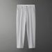 Men's Clothing Non Iron Solid Color Straight Nine Point Suit Pants For Men Versatile Loose Light Mature Style Casual Business Suit Pants_viptrois.com