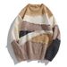 Splicing Contrasting Tassel Sweater, Thick And Loose Knit Sweater, Long Sleeved For Teenagers_viptrois.com