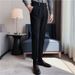 Men's Clothing British Style Business Suit Trousers Men Autumn Trend Slim Fit Slim Fit Nine Point Suit Trousers Men's Casual Trousers Solid Color_viptrois.com