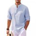 Men's Clothing Long Sleeved Shirt Stand Up Collar Half Button Shirt Pineapple Check Shirt_viptrois.com