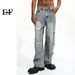 EF JEANS | 2023 New American Retro Street Niche Trendy Big Pocket Design Loose Tooling Jeans_viptrois.com