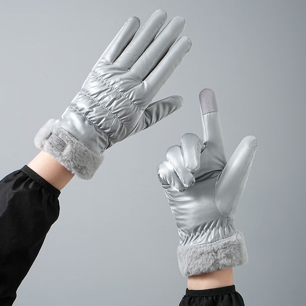 Women's Gloves New Autumn And Winter Warm Gloves For Women, Plus Velvet And Thickened Outdoor Cycling Sports Windproof Touch Screen Bear Gloves_viptrois.com