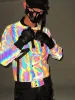 Men's Baseball Jacket - Reflective Varsity Style Workwear Jersey With Multi Pockets_viptrois.com