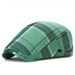 Colorful Plaid Beret Spring Summer Literary Trend Flat Top Newsboy Large Head Circumference Duckbill Cap_viptrois.com