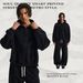 Fleece Hoodie – Oversized Zip-Up Sweatshirt With Dual-Zipper & Drop Shoulder (S-XXL, Active Black/Deep Grey)_viptrois.com