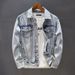 Men's Clothing Summer Thin Retro Embroidered Denim Jacket Trendy Slim Spring And Autumn New Style Jacket_viptrois.com