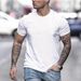 Stylish Men's T-Shirt Oversized Loose Print Athleisurely Slim Crew Neck Short Sleeve T-Shirt_viptrois.com