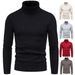 Autumn New Men's Korean Knitwear High Neck Slim Fit Bottom Sweater_viptrois.com