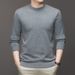 Pure Cross-Border Foreign Trade Sweater Men 2025 Autumn Winter New Men's Solid Color Long Sleeve Knitted Pullover Base Shirt_viptrois.com
