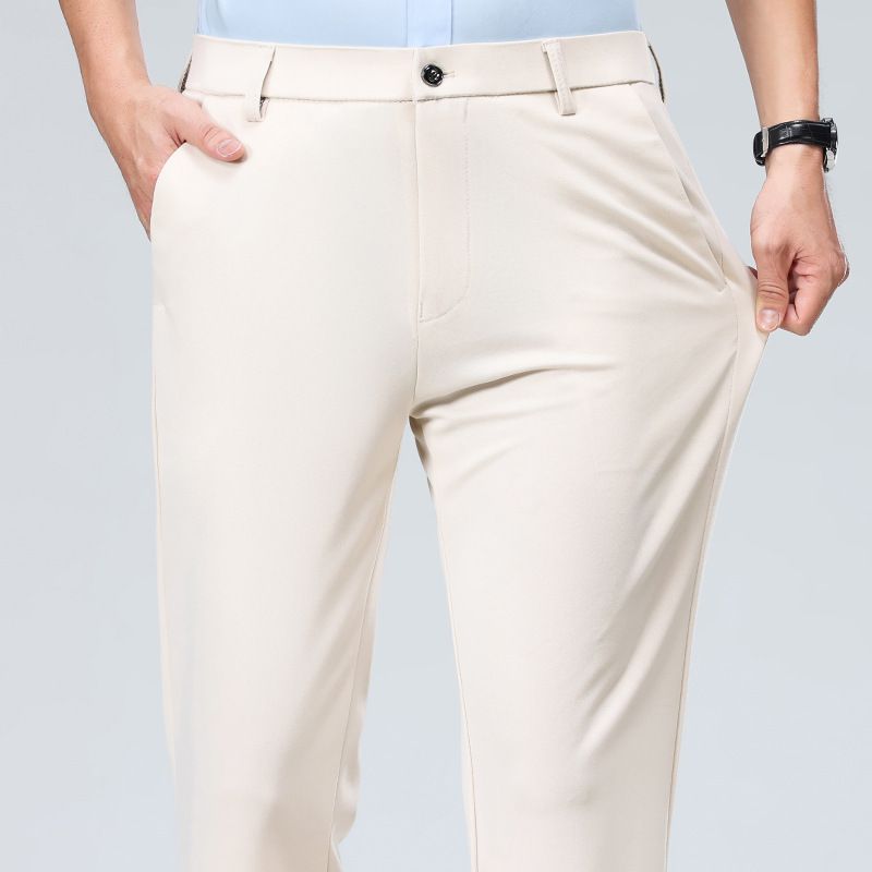 Men's Clothing Summer Thin Casual Trousers Business Trousers Middle Aged Dad Casual Trousers_viptrois.com