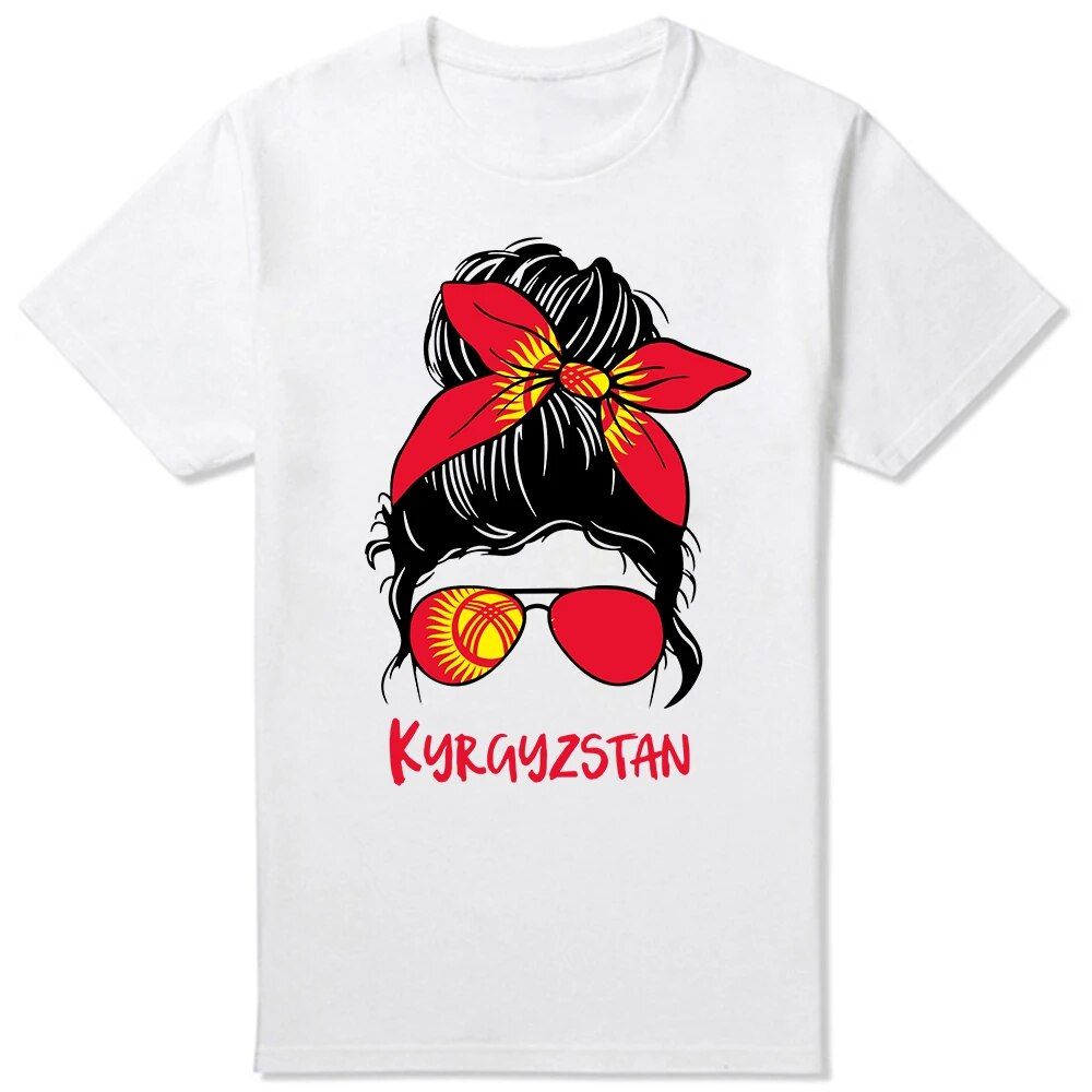 Novelty Kyrgyz Kyrgyzstan Girl Woman Flag T Shirts Graphic Cotton Streetwear Short Sleeve Birthday Gifts Summer Style_viptrois.com