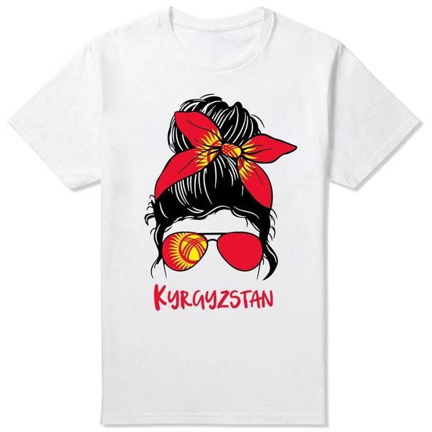 Novelty Kyrgyz Kyrgyzstan Girl Woman Flag T Shirts Graphic Cotton Streetwear Short Sleeve Birthday Gifts Summer Style_viptrois.com