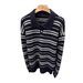 Striped Polo Collar Sweater For Men And Women In Autumn And Winter, Stylish Knit Sweater Jacket_viptrois.com
