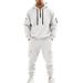 Men's Heavyweight Fleece Hooded Sweatshirt And Sweatpants Set Loose Casual Autumn Winter Sports Two-Piece Set_viptrois.com