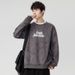 Men's Oversized Dirty Fit Crewneck Sweatshirt With Foam Letter Print - Casual Loose Fit Pullover For Streetwear & College Style_viptrois.com