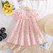 Kid's Clothing Sweet Flying Sleeves Floral Dress Puff Sleeves Summer New Girls Dress_viptrois.com