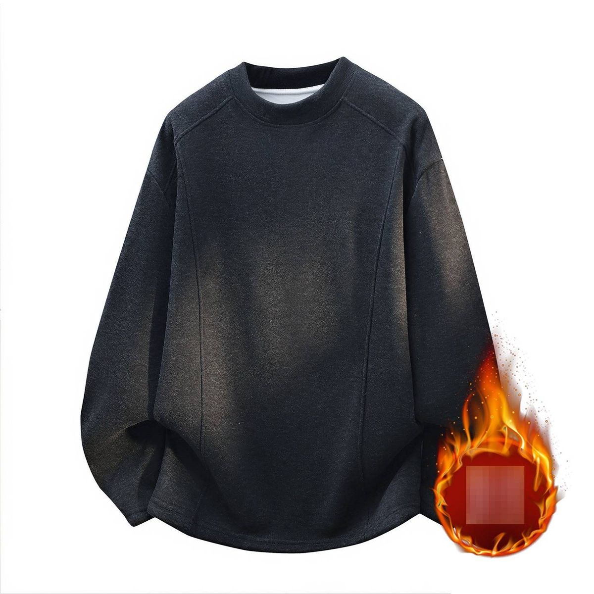 Men's Fleece-Lined Thermal Long Sleeve Shirt – Winter Warm Base Layer (M-4xl, Grey/Black, Loose Fit, Breathable & Anti-Pilling)_viptrois.com