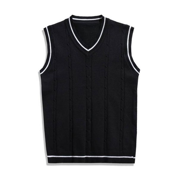 Men's Clothing Autumn And Winter Foreign Trade New Men's Thin V Neck Vest Vest Men's Casual Slim Knitted Vest Vest_viptrois.com